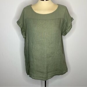 Bellambra Sage Green Linen Blouse